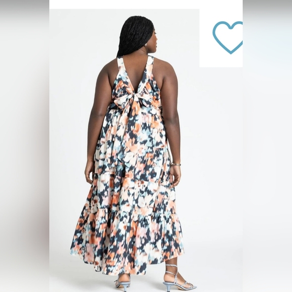 NWT ELOQUI FLORAL SIZE 26 HALTER MAXI DREES. - Picture 2 of 13